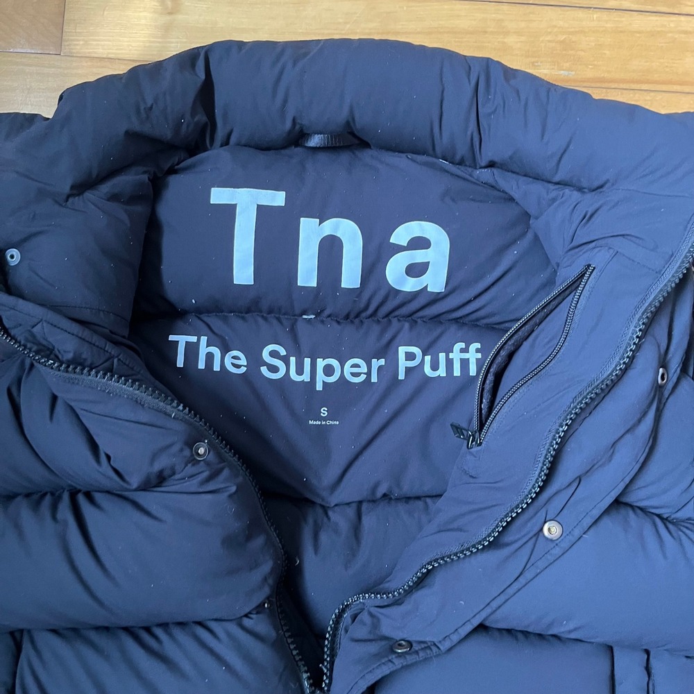 Tna Aritzia The Super Puff Jacket Navy Blue Matte Puffer Winter Coat Mens Small - Picture 10 of 10